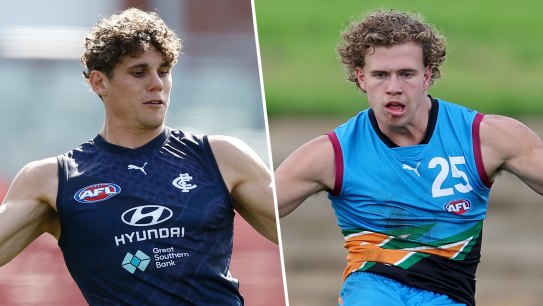 The Gold Coast Suns are expected to draft Northern Territory youngster Jed Walter (right) who has been likened to Carlton’s goal-kicker Charlie Curnow.