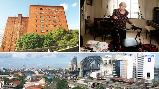 The Greenway building in Milsons Point, with view and resident Galina Doroshina.