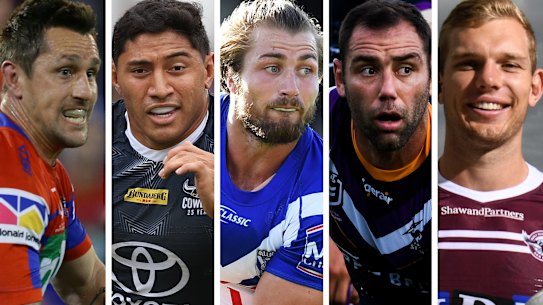 Mitchell Pearce, Jason Taumalolo, Kieran Foran, Cameron Smith and Tom Trbojevic.
