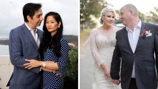 composite - Pali and Marcelo Delgado. They are victims of Ryan Schembri, an awarded wedding photographer who has let down a lot of clients. 8th April 2022 Photo Louise Kennerley SMH
Carmen Hickey and husband Chris on their wedding day in July 2018.  Photo Supplied