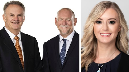 One Nation's Mark Latham and Rod Roberts, and Animal Justice Party's Emma Hurst. 