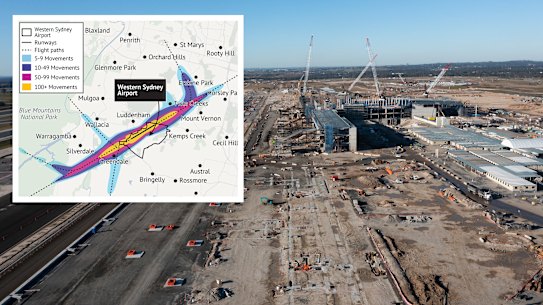 Flight paths for Sydney’s new airport reveal homes disrupted by planes