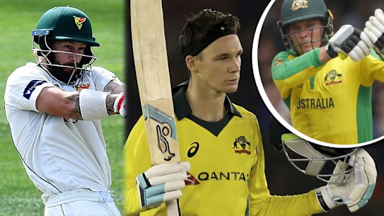 Matthew Wade, Peter Handscomb and Alex Carey. 
