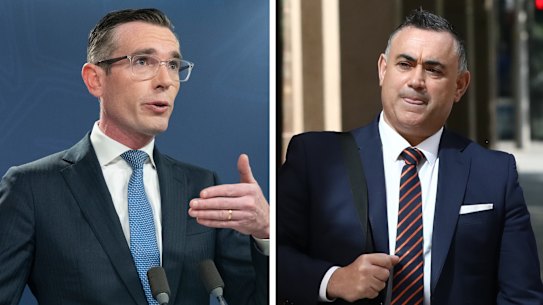 Left: Dominic Perrottet. Right: John Barilaro