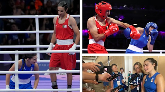 Algerian Imane Khelif beat Italian Angela Carini by abandonment after just 46 seconds in boxing.