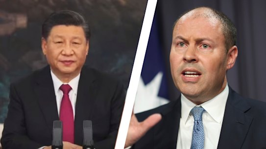 Treasurer Josh Frydenberg says Australia will not back down on its values in response to trade threats from China, a day after Xi Jinping implored world leaders to abandon confrontation and work together. 