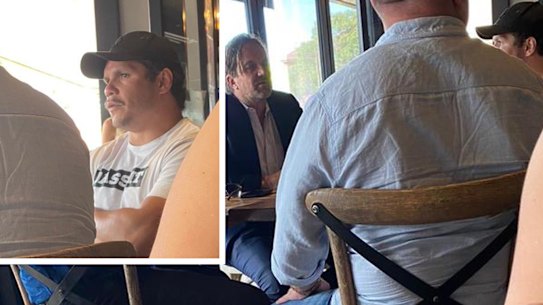 James Roberts meets with Tigers officials at a Concord cafe.