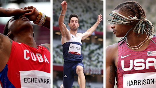  Juan Miguel Echevarria, Miltiadis Tentoglou, and JuVaughn Harrison.