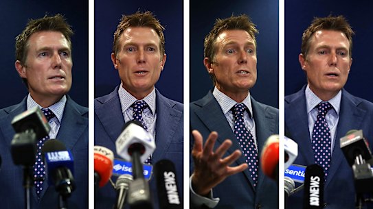 Christian Porter during Wednesday’s press conference.