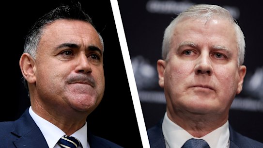 NSW Deputy Premier John Barilaro accused federal Nationals leader Michael McCormack of blocking his bid to run for federal parliament in an extraordinary text message. 