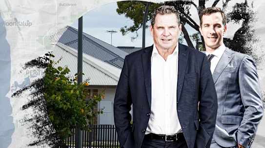 Stockland WA general manager Col Dutton and Cedar Woods managing director Nathan Blackburne.