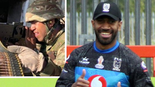 Mitieli Vulikijapani of Fiji before the Rugby League World Cup.