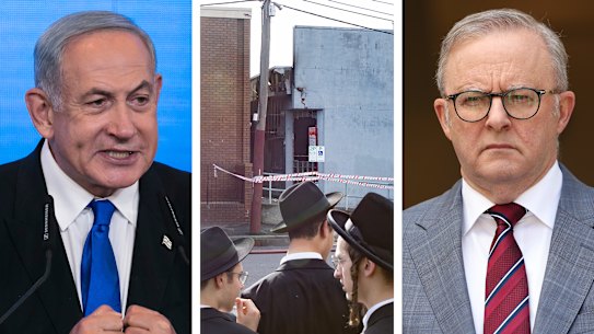 Israeli Prime Minister Benjamin Netanyahu has linked the arson attack on a Melbourne synagogue in Australia to what he called the Albanese government’s “anti-Israel sentiment”.