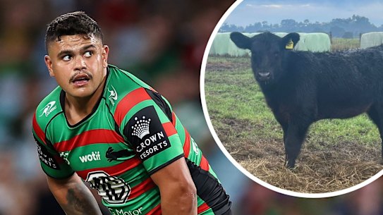 Latrell with prize heifer