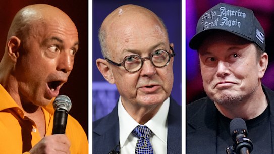 Joe Rogan, Kim Williams and Elon Musk.