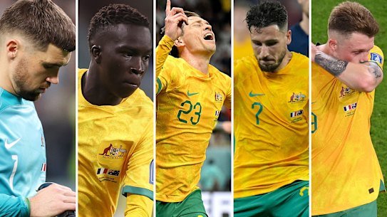 Mat Ryan, Garang Kuol, Craig Goodwin, Mathew Leckie, Harry Souttar.