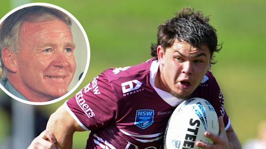Zac Fulton is the grandson of Manly legend Bob Fulton (inset).