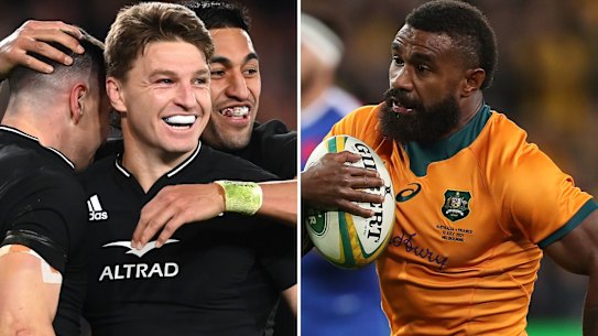 Beauden Barrett and Marika Koroibete