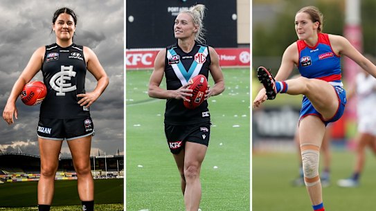 Maddy Prespakis, Erin Phillips and Izzy Huntington.