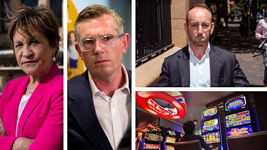 From left: Murry MP Helen Dalton, Dominic Perrottet, ClubsNSW chief executive Josh Landis