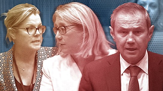 Liberal Leader Libby Mettam, Deputy Premier Rita Saffioti and WA Premier Roger Cook.