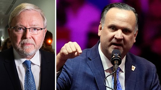 Kevin Rudd and key Donald Trump adviser Dan Scavino.