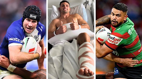 Off-contract trio Matt Burton, Nathan Cleary and Latrell Mitchell.