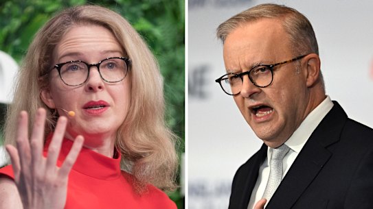 Productivity Commission chair Danielle Wood and Prime Minister Anthony Albanese.