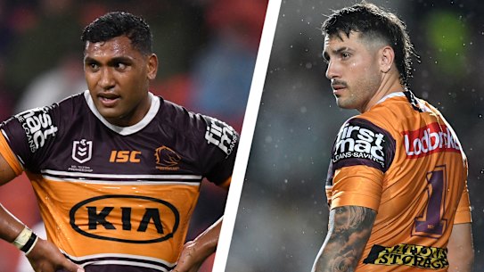 Tevita Pangai jnr and Jack Bird. 