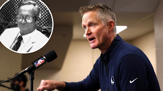 Steve Kerr and (inset) his father Malcolm.