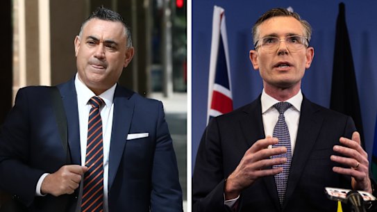 Left: John Barilaro. Right: Dominic Perrottet