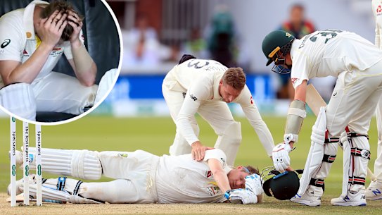 Cricket Australia have released stunning behind the scenes footage of the aftermath of Steve Smith's frightening hit during the Ashes.