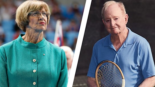 Margaret Court and Rod Laver.