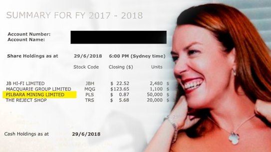 Melissa Caddick entered Pilbara Mining instead of Pilbara Minerals