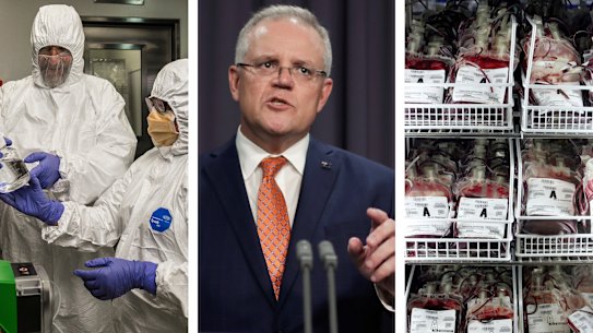 The Australian government's response plan to an impending coronavirus pandemic foreshadows fast-tracked vaccines and severe pressure on hospitals and blood banks. 