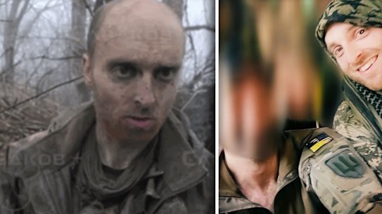 Oscar Jenkins with his friend and fellow soldier “Gump” in Ukraine, right, before he was taken as a prisoner of war by Russia, left. Jenkins is reported to have died.
