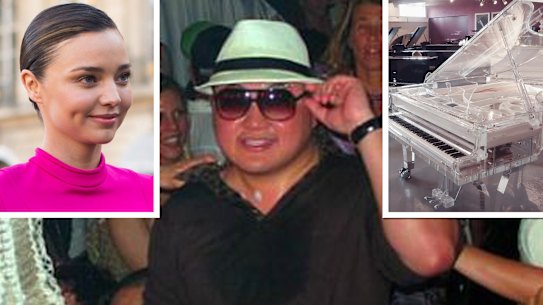 A yacht, a see-through piano and Miranda Kerr: a fugitive's lavish shopping spree