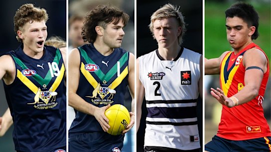 AFL draft prospects (from left) Zane Duursma, Nick Watson, Nate Caddy and Ashton Moir.