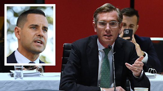 Inset: Alex Greenwich. Main: Dominic Perrottet.