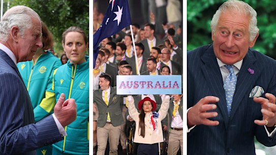 Prince Charles and Australian athletes at the Commonwealth Games 2022.