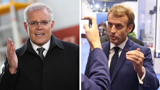 Scott Morrison and Emmanuel Macron