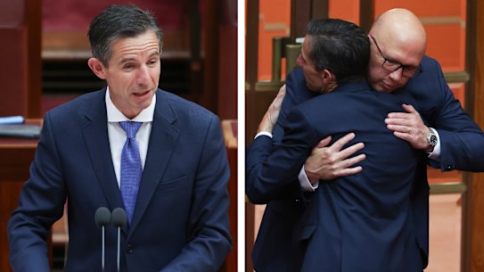 Simon Birmingham during his valedictory speech.