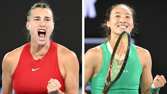 Aryna Sabalenka will meet Chinese 12th seed Zheng Qinwen for the Australian Open women’s final.