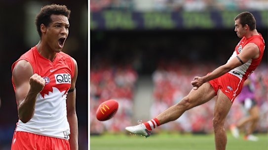 Joel Amartey and Logan McDonald fired for Sydney against Hawthorn in round two of the 2023 AFL season.