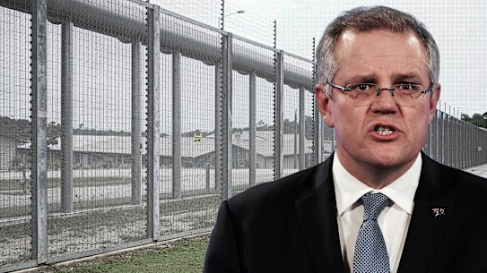 Scott Morrison mass detention facilities composite. 