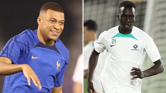 Kylian Mbappe and Garang Kuol.