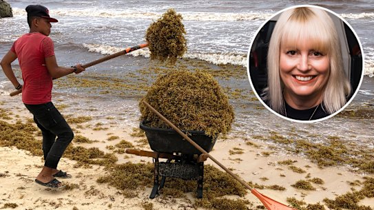 Fionnuala Quin and the seaweed.