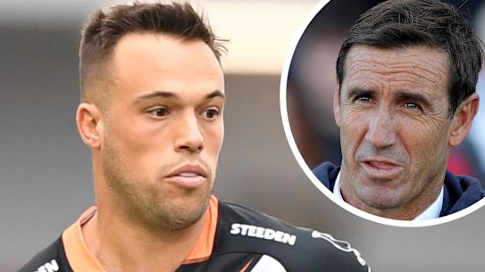 Andrew Johns (inset) believes he could improve Luke Brooks’ game. 