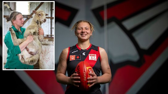 Essendon AFLW star Paige Scott, at the club and on the farm.