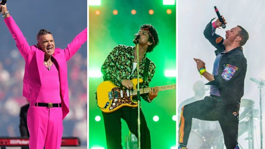 Robbie Williams, Bruno Mars and Coldplay’s Chris Martin.